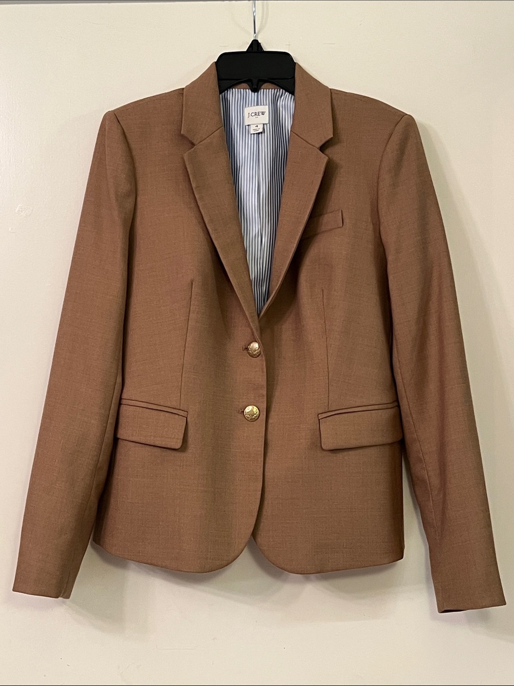 J. Crew Women's Tan Two-Button Tailored Blazer